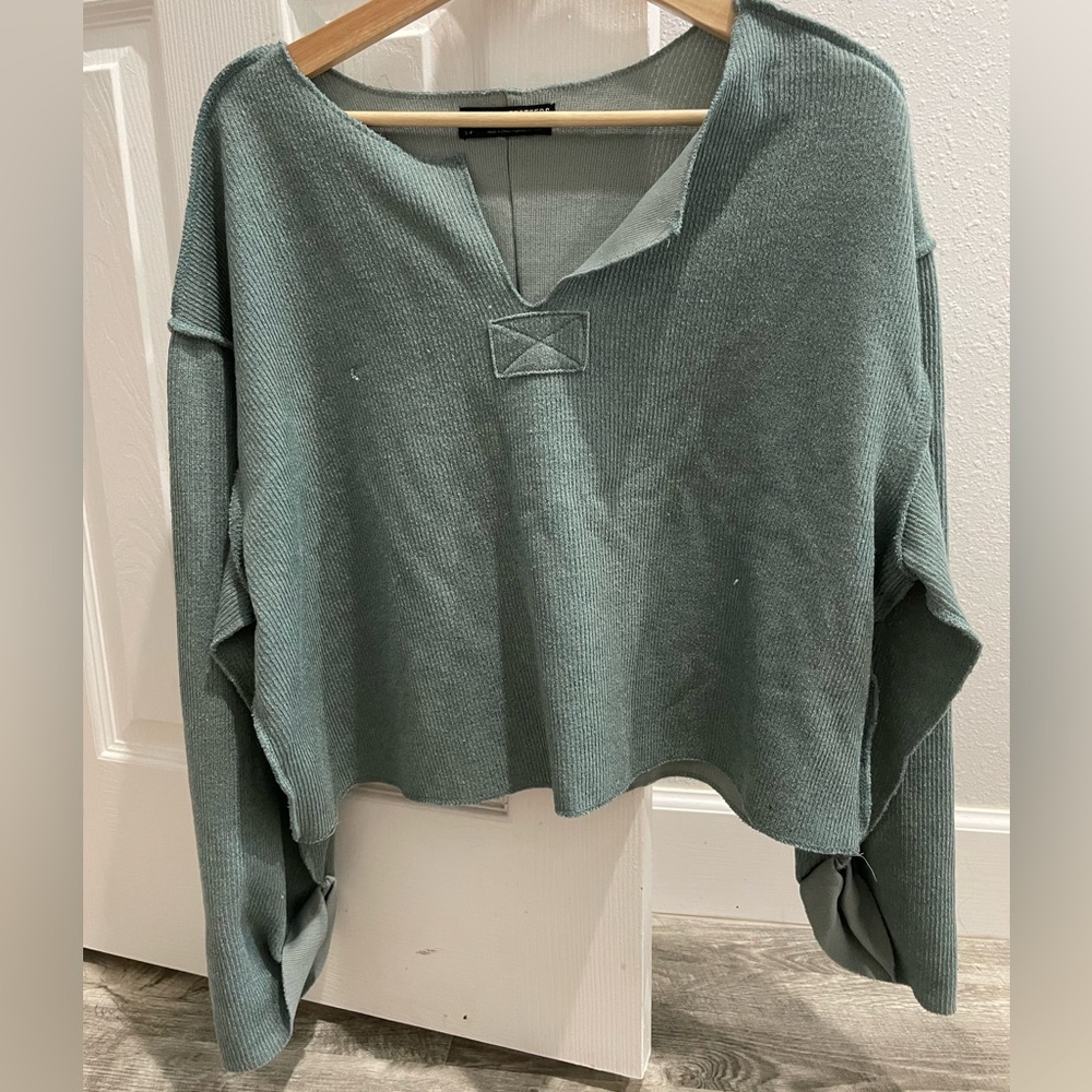 urban outfitters jax inside out notch neck oversized top